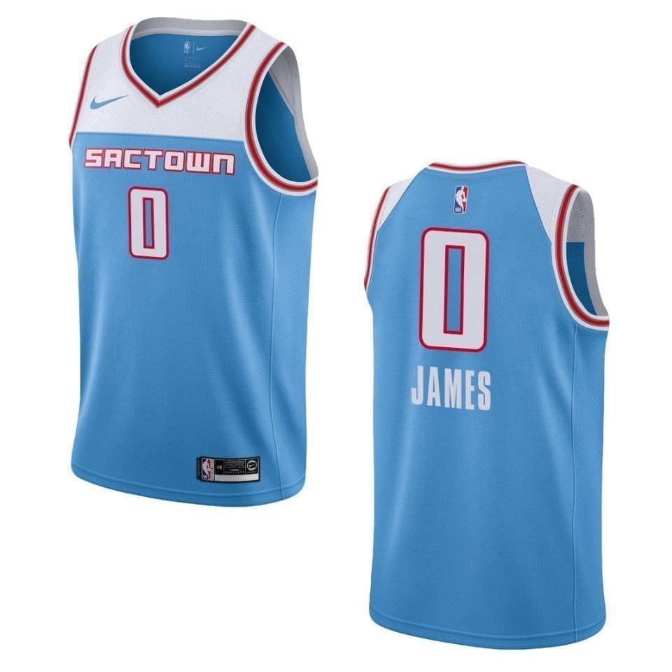 Men's Sacramento Kings 0 Justin James City Swingman Jersey Blue