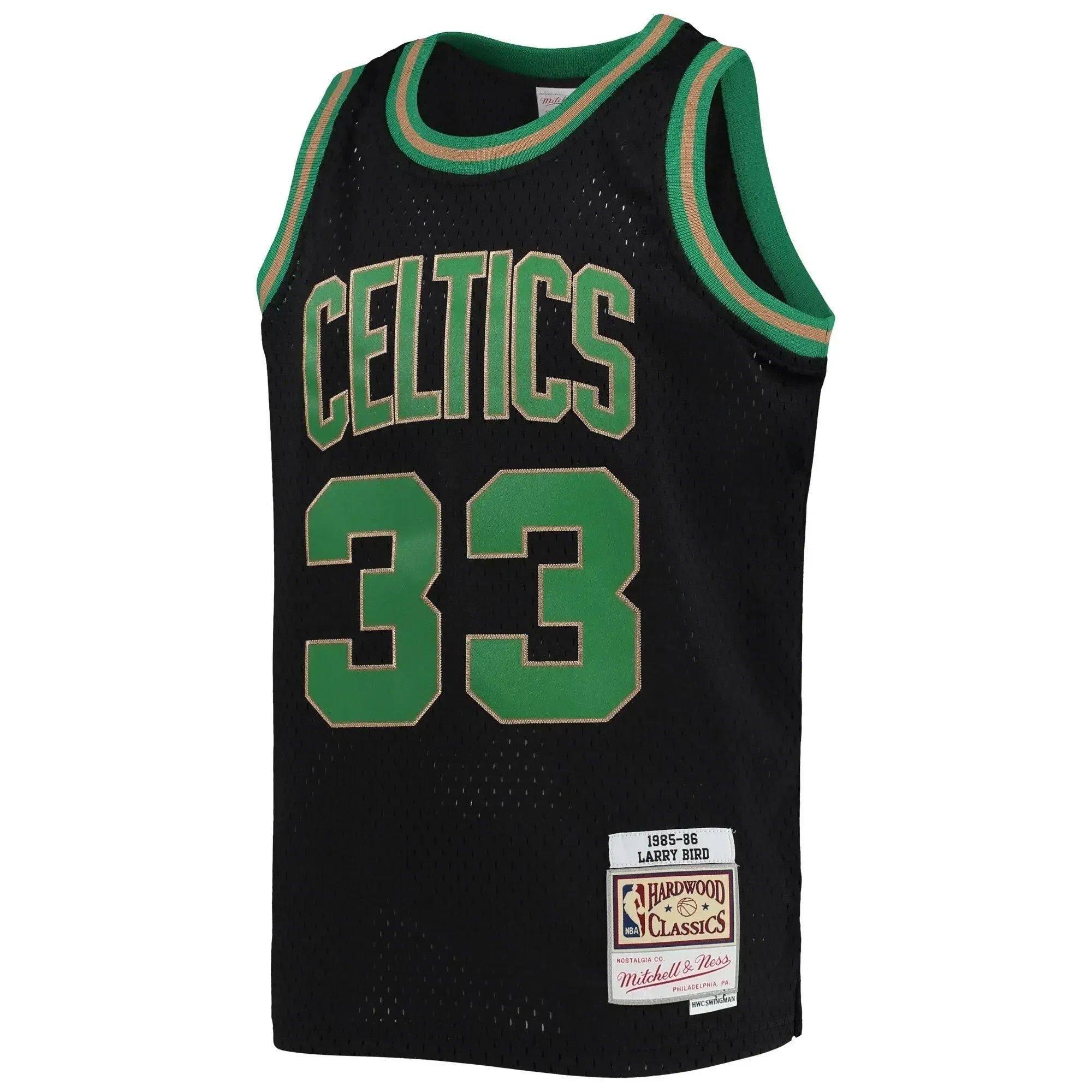 Larry Bird Boston Celtics Mitchell & Ness Youth 1985-86 Hardwood Classics Reload Jersey Black