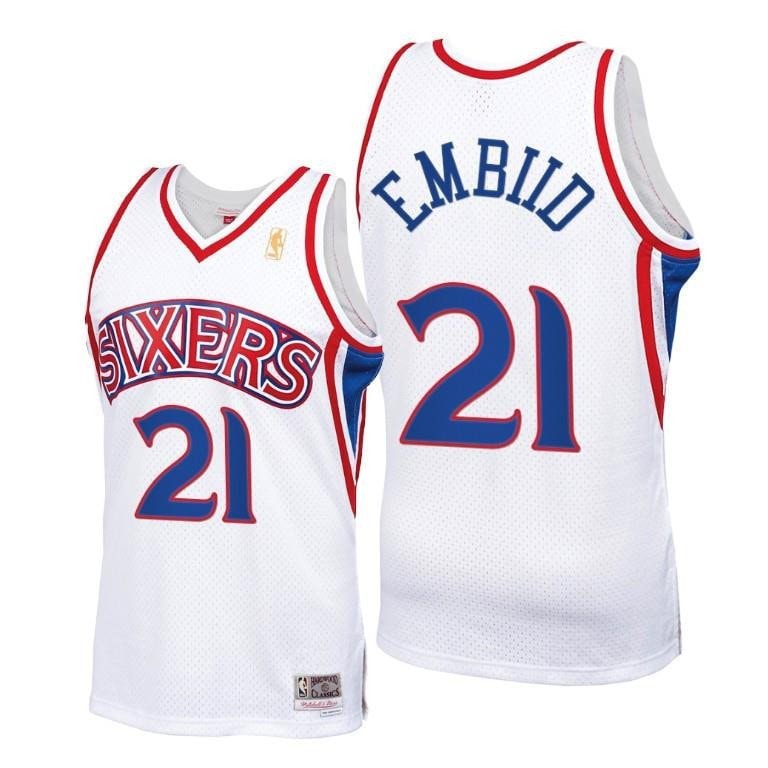 Joel Embiid Basketball Team White Throwback 90s Jersey HWC Swingman - Men Jersey