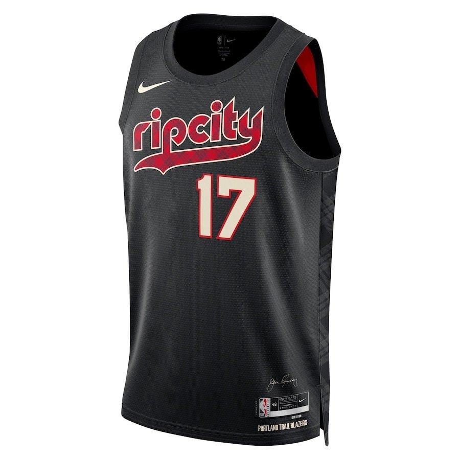 Shaedon Sharpe 17 Portland Trail Blazers 2023/24 City Edition Swingman Jersey Black