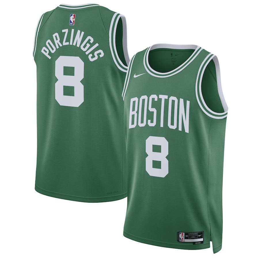 Kristaps Porzingis 8 Boston Celtics Unisex Swingman Jersey Icon Edition Kelly Green
