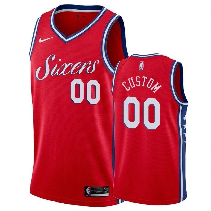 Men's Philadelphia 76ers Custom #00 State Red Basketball Jersey