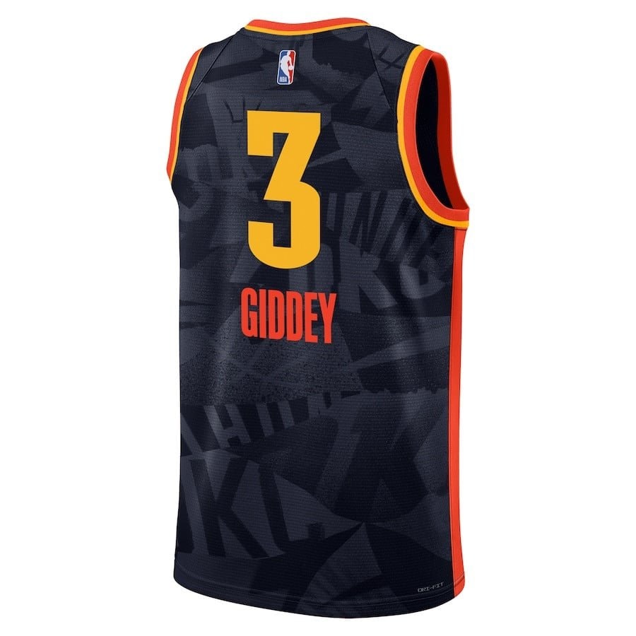 Josh Giddey 3 Oklahoma City Thunder 2023/24 City Edition Swingman Jersey Navy