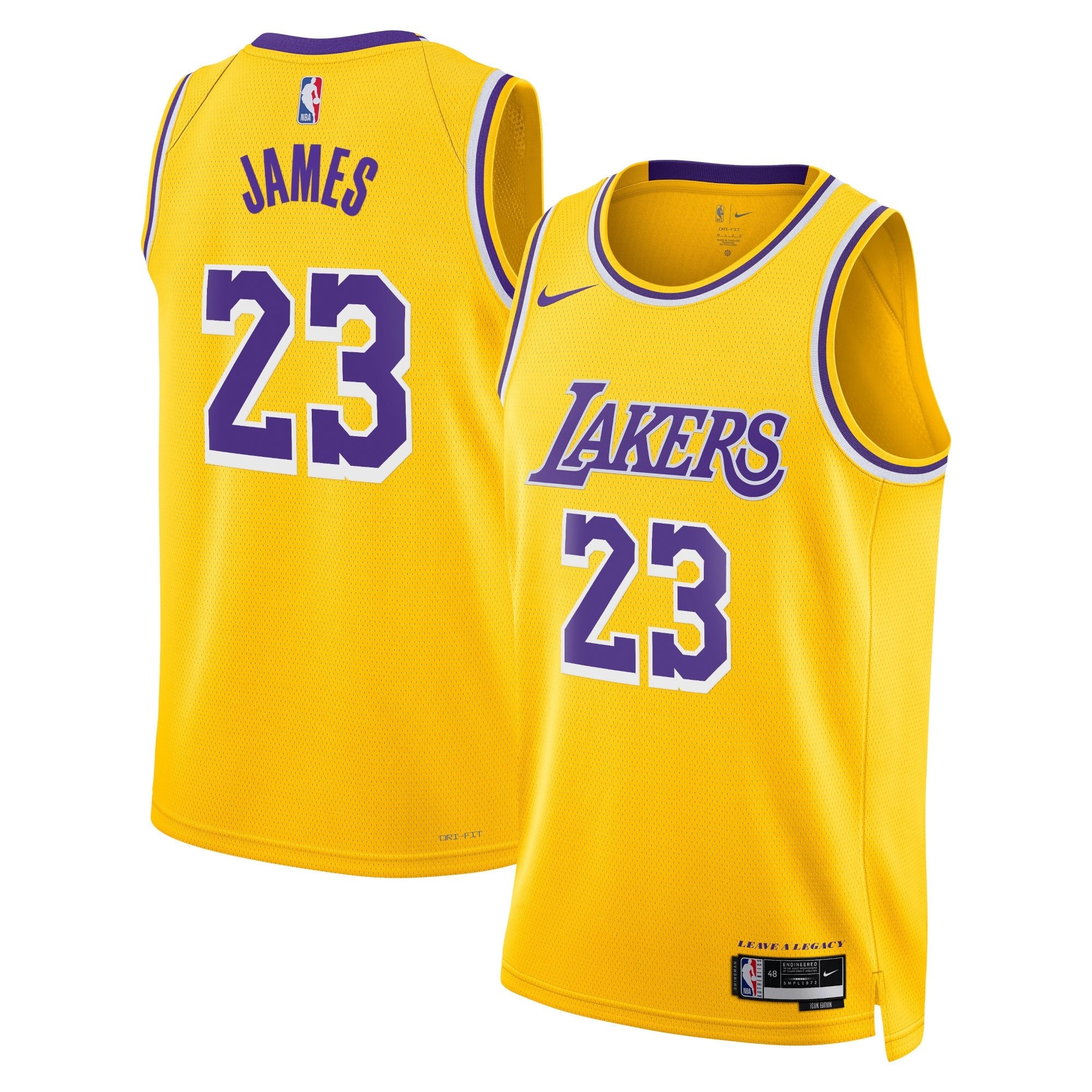 Los Angeles Lakers Icon Edition Swingman Jersey Gold LeBron James Unisex