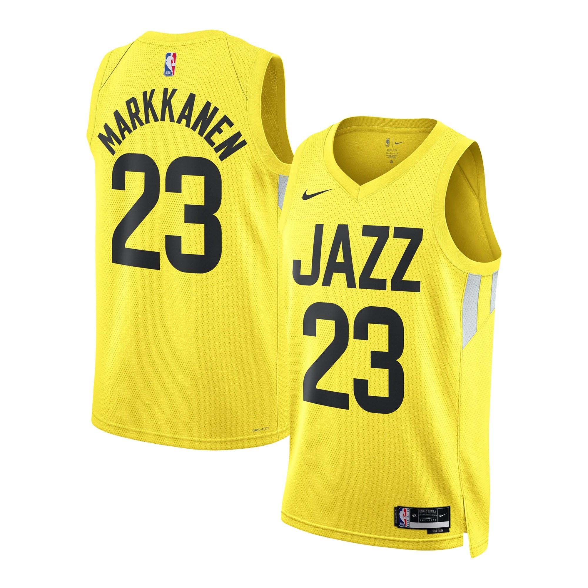 Utah Jazz Icon Edition Swingman Jersey Gold Lauri Markkanen Youth