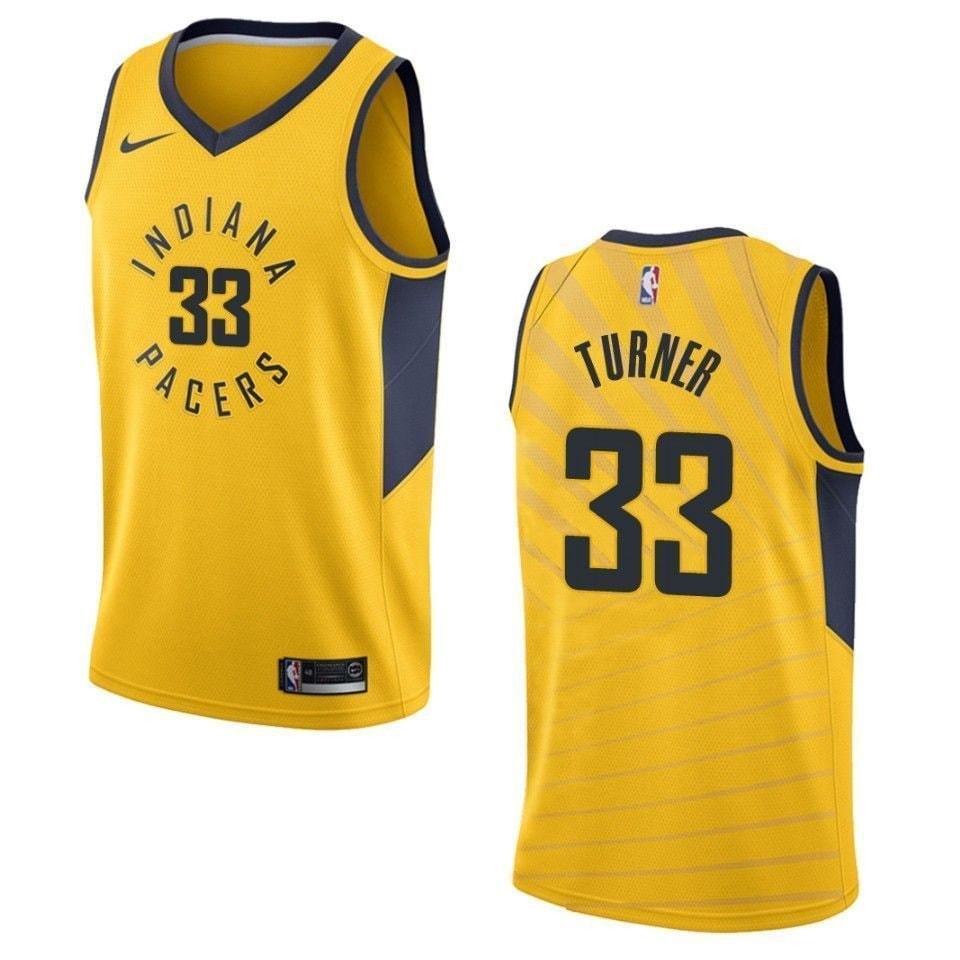 Men's Indiana Pacers Myles Turner Statement Swingman Jersey Gold S-3XL