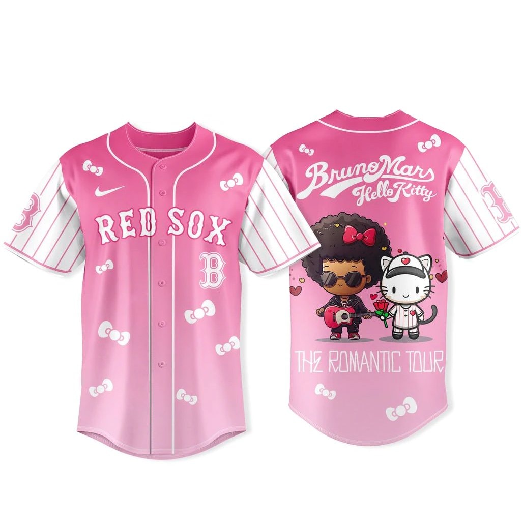 Baseball Team x Bruno Mars x Hello Kitty 20226 Pink Baseball Jersey