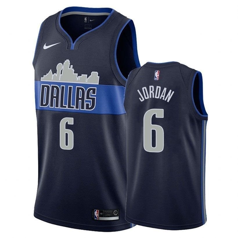 Men's DeAndre Jordan Mavericks #6 Navy Basketball Jersey - Sizes S-3XL