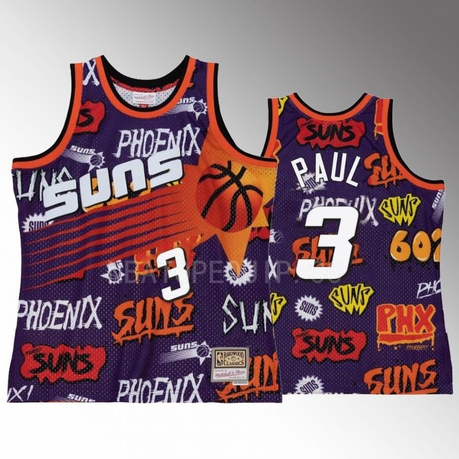 Basketball Team Chris Paul 3 Purple Slap Sticker Men Jersey HWC Swingman
