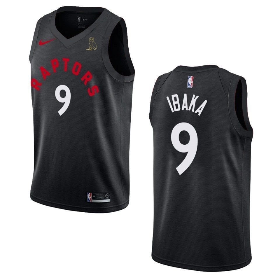 Men's Toronto Raptors Serge Ibaka Drake OVO Collection Jersey Black S-3XL