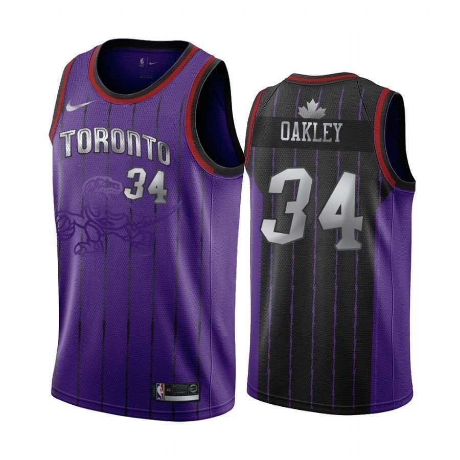 Men's Toronto Raptors Charles Oakley #34 Hardwood Classics Basketball Jersey Multicolor