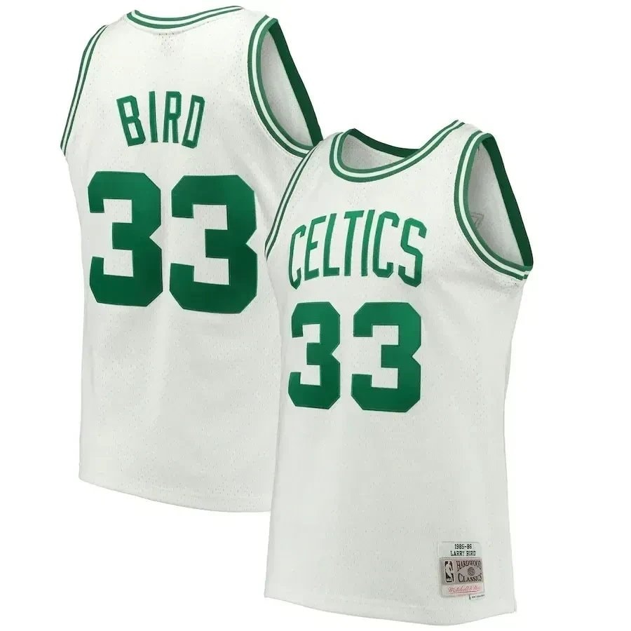 Larry Bird Boston Celtics Mitchell & Ness 1985-86 Hardwood Classics Swingman Jersey White Multicolor
