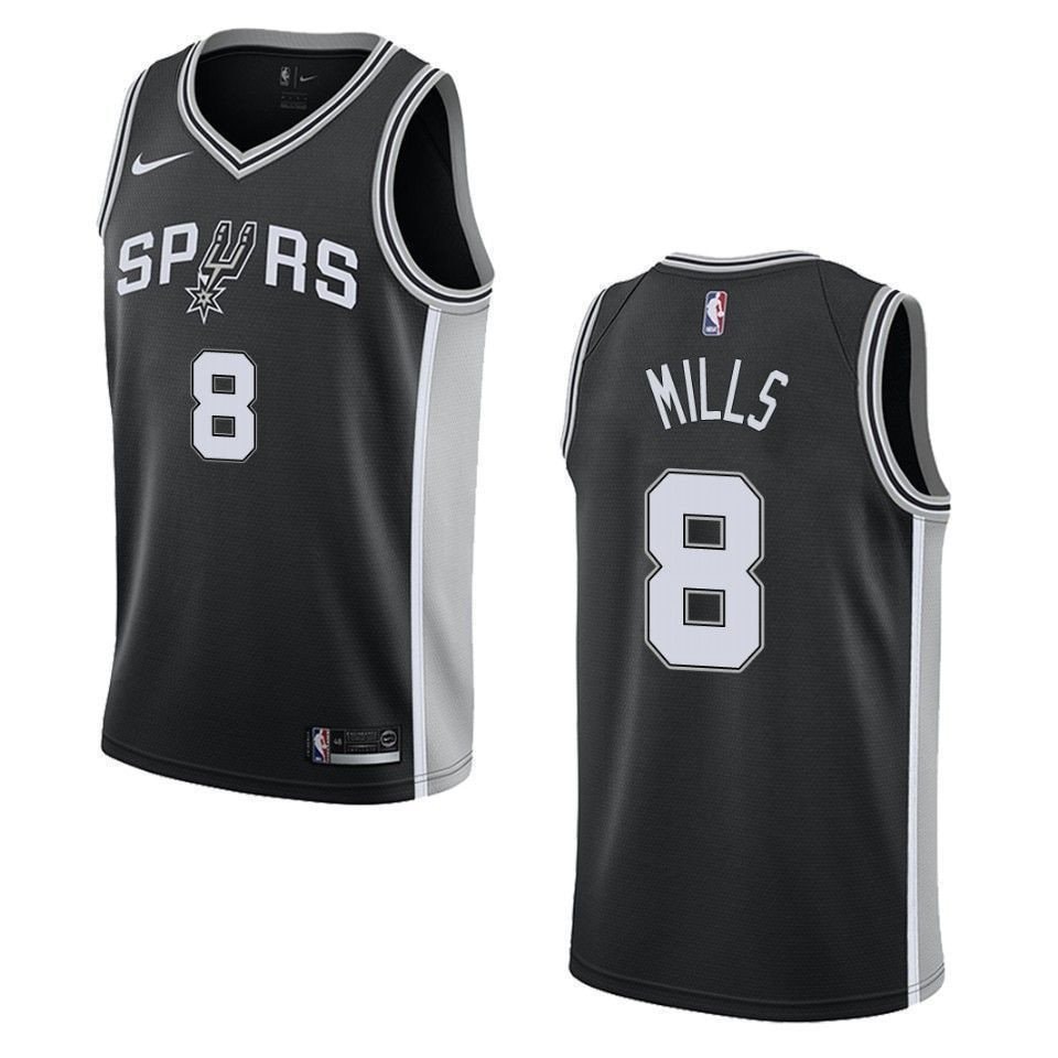 Men's San Antonio Spurs 8 Patty Mills Icon Swingman Jersey Black