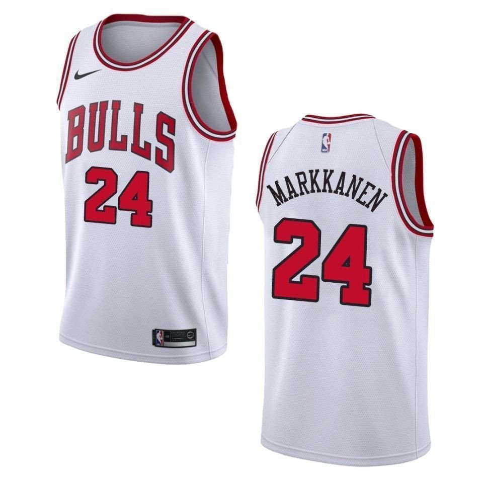 Men's Chicago Bulls Lauri Markkanen #24 Association Swingman Jersey White
