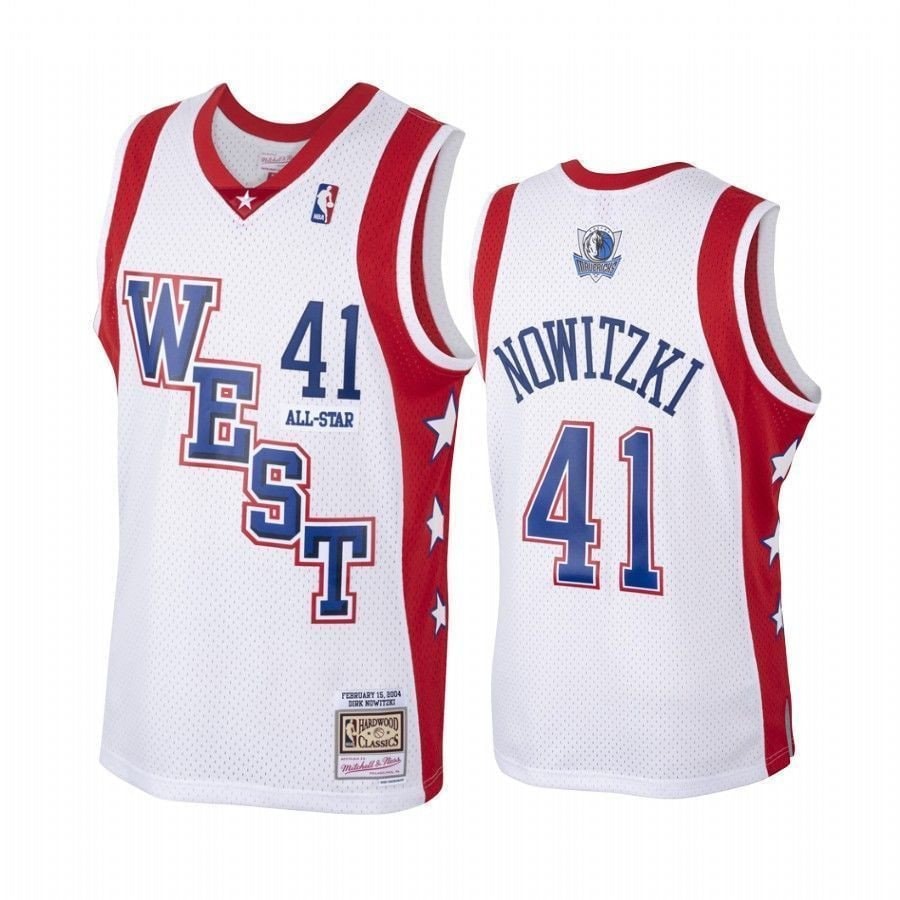 Men's 2004 All Star Dirk Nowitzki 41 Hardwood Classics Basketball Jersey
