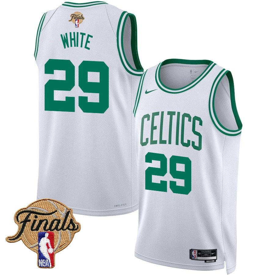 Derrick White 29 Boston Celtics 2024 Finals Patch Swingman Jersey Association Edition White