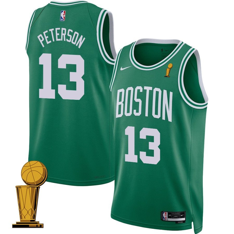 Drew Peterson 13 Boston Celtics 2024 Finals Champions Jersey Icon Edition Kelly Green