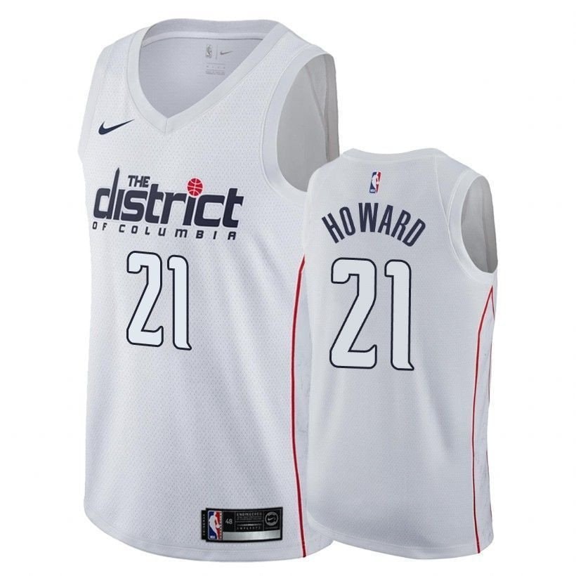 Men's Dwight Howard 21 Wizards City White NBA Basketball Jersey
