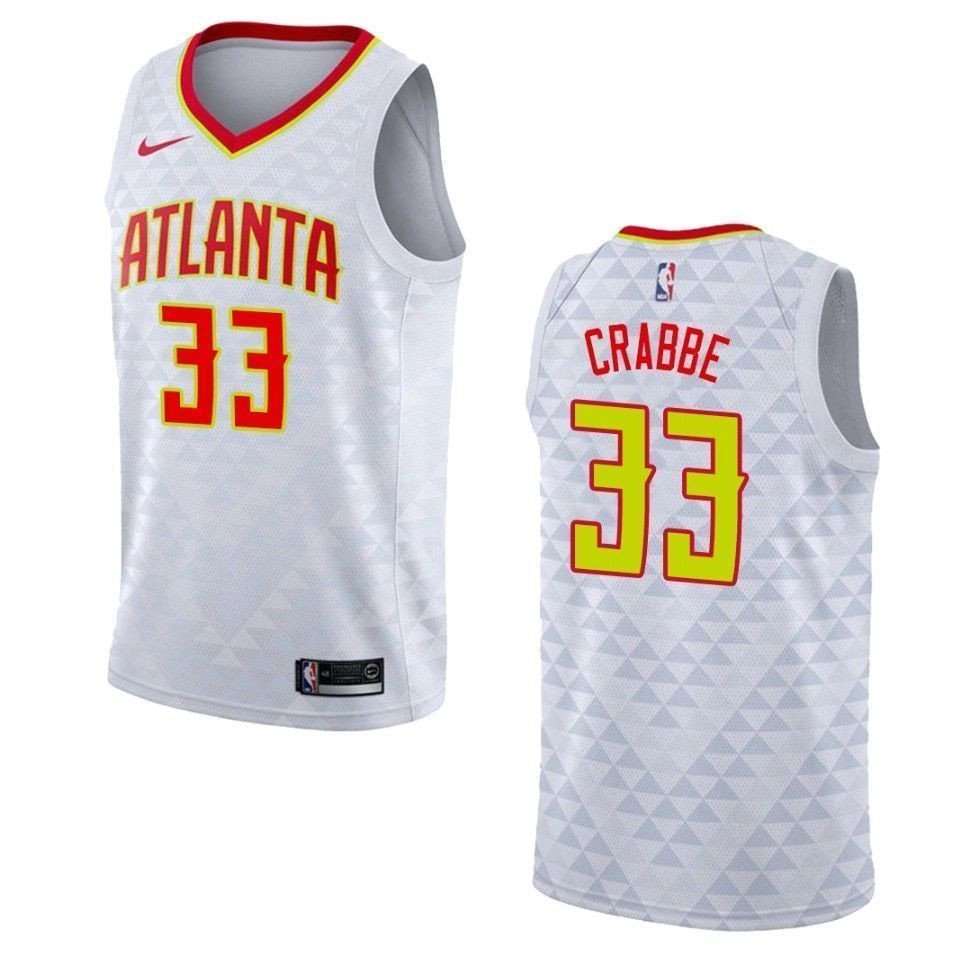 Men's Atlanta Hawks Allen Crabbe #33 Association Swingman Jersey White