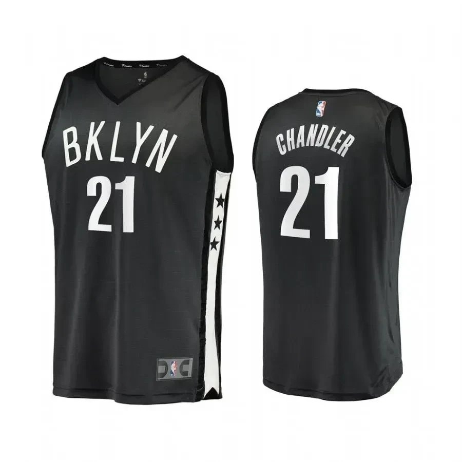 Men's Brooklyn Nets Wilson Chandler Black State Jersey