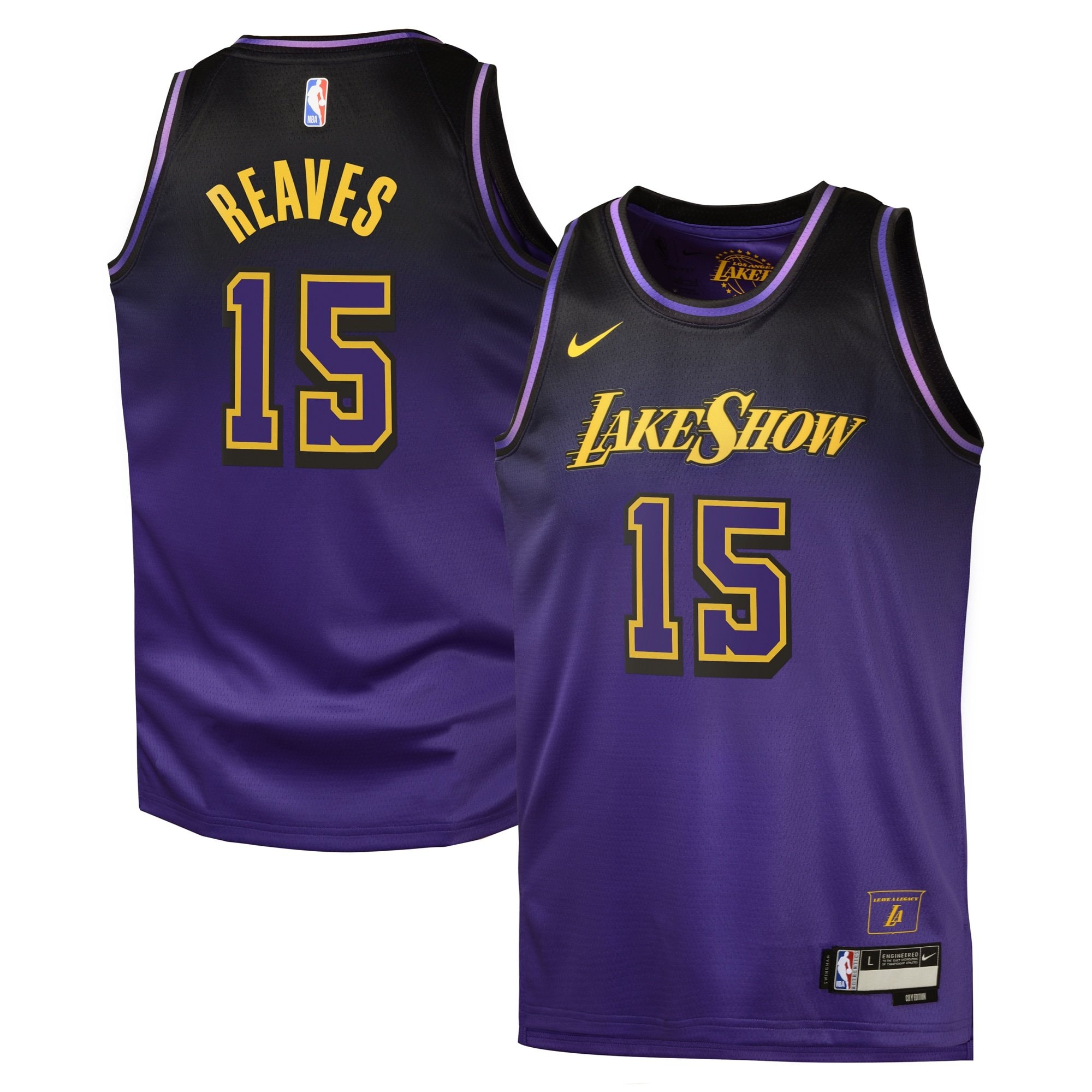 Los Angeles Lakers City Edition Swingman Jersey 2024 Purple Austin Reaves Youth
