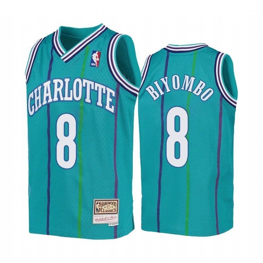 Youth Bismack Biyombo Charlotte Hornets Teal Hardwood Classics Jersey Unisex