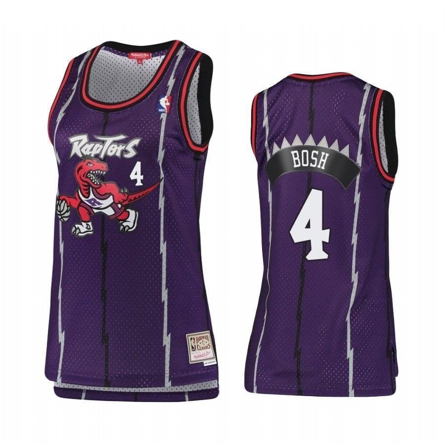 Women's Toronto Raptors Chris Bosh #4 Hardwood Classics Basketball Jersey Multicolor