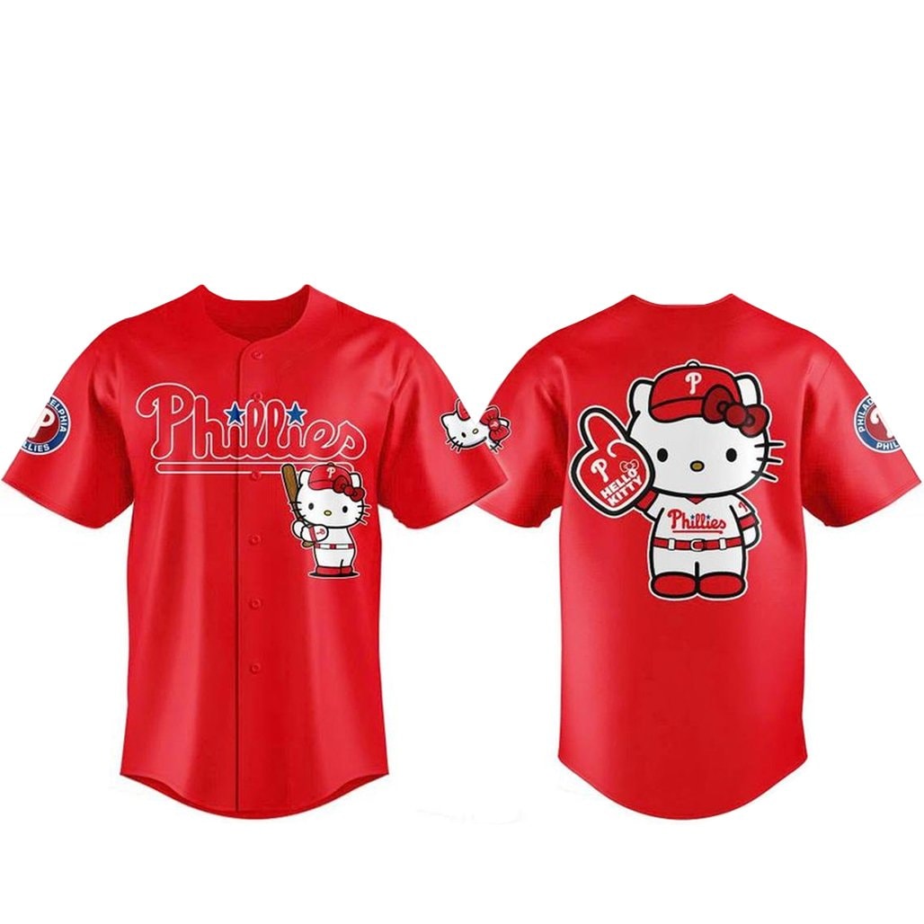 Baseball Team 2026 Hello Kitty Night Red Baseball Jersey