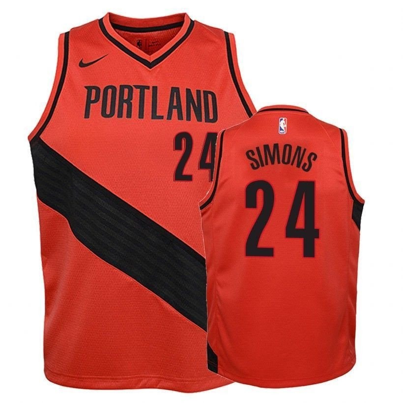 Youth Blazers Anfernee Simons #24 State Red Basketball Jersey - Unisex