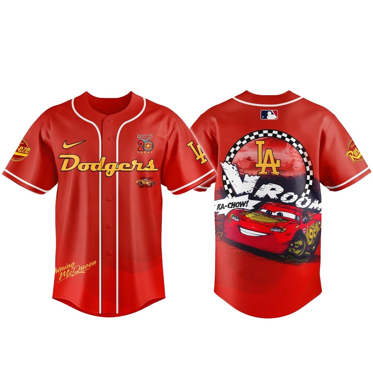 Baseball Team x Cars Lightning McQueen 20th Anniversary Baseball Jersey