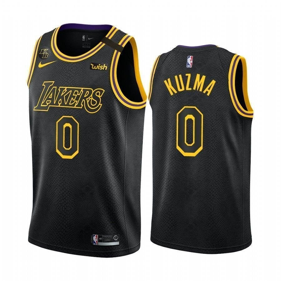 Los Angeles Lakers Kyle Kuzma 0 Black Mamba Inspired City Jersey Unisex Multicolor