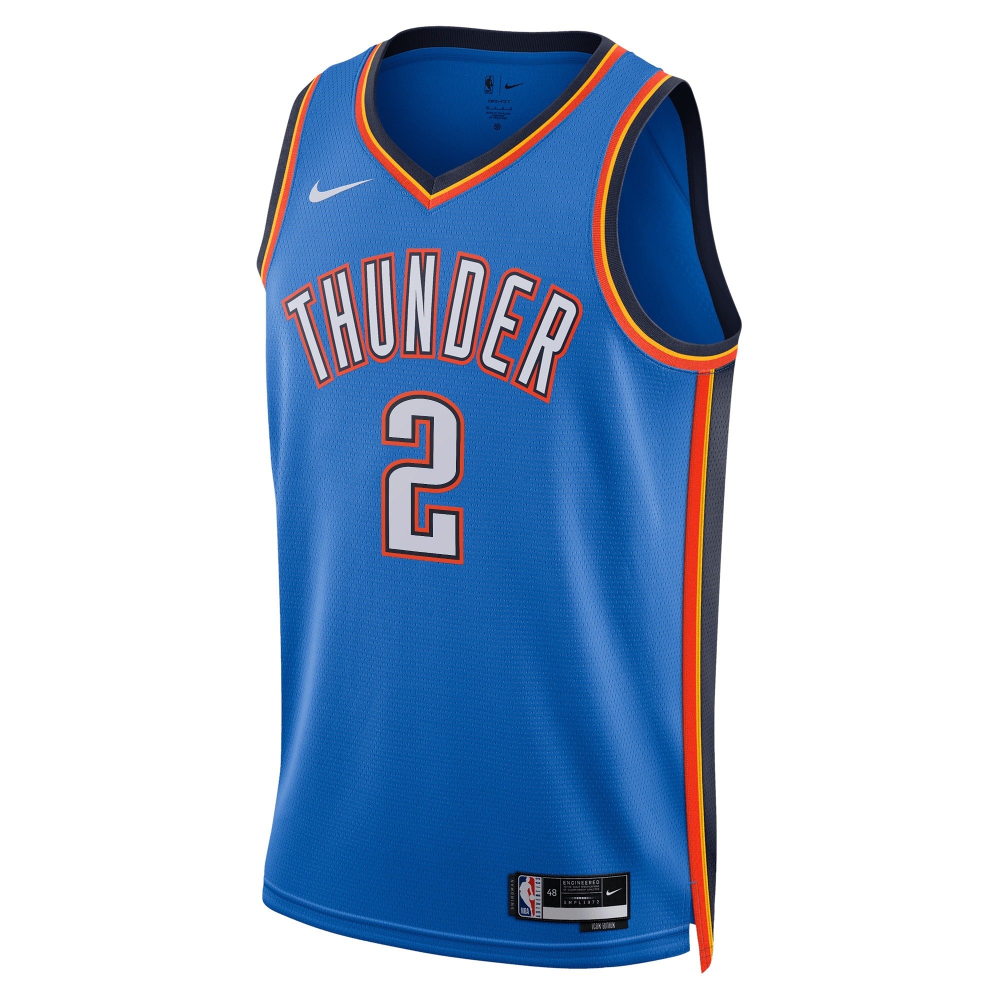 Oklahoma City Thunder Icon Edition Swingman Jersey Blue Shai Gilgeous-Alexander Unisex