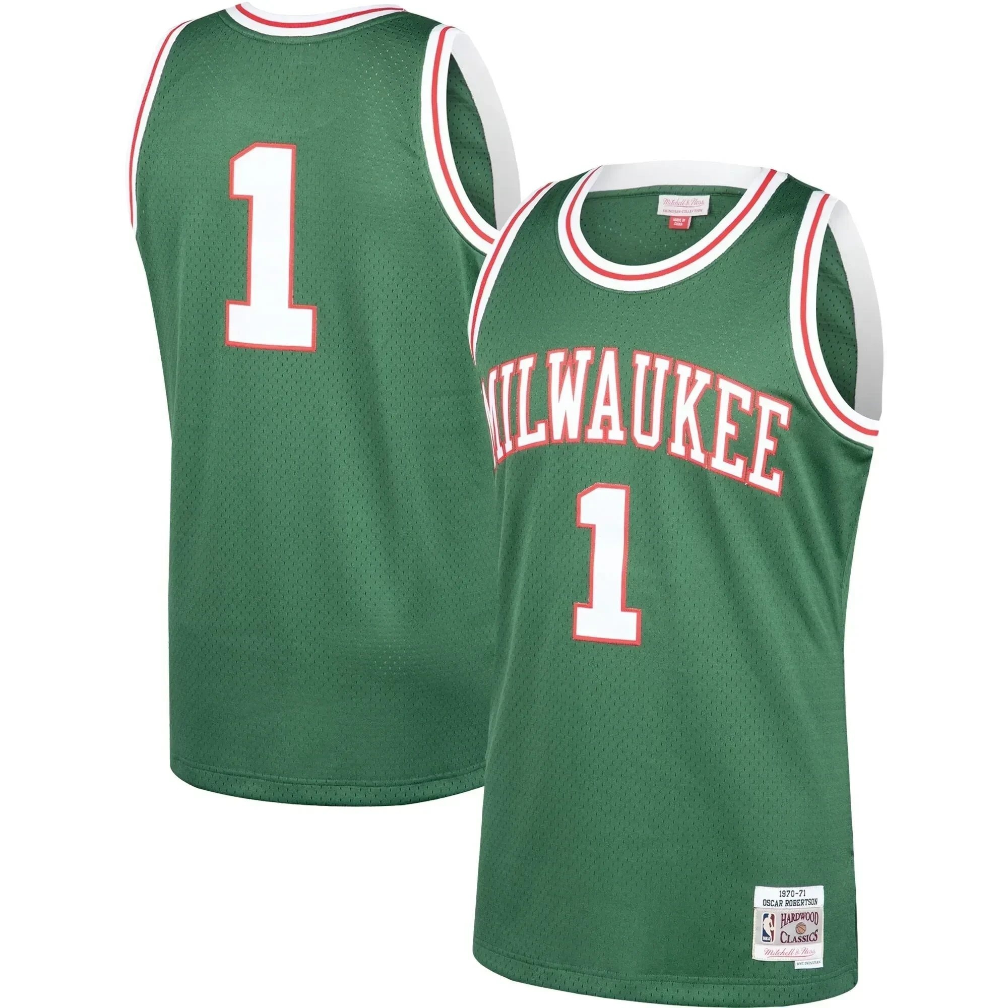 Oscar Robertson Basketball Team Mitchell Ness 1970-71 Hardwood Classics Swingman Jersey - Green
