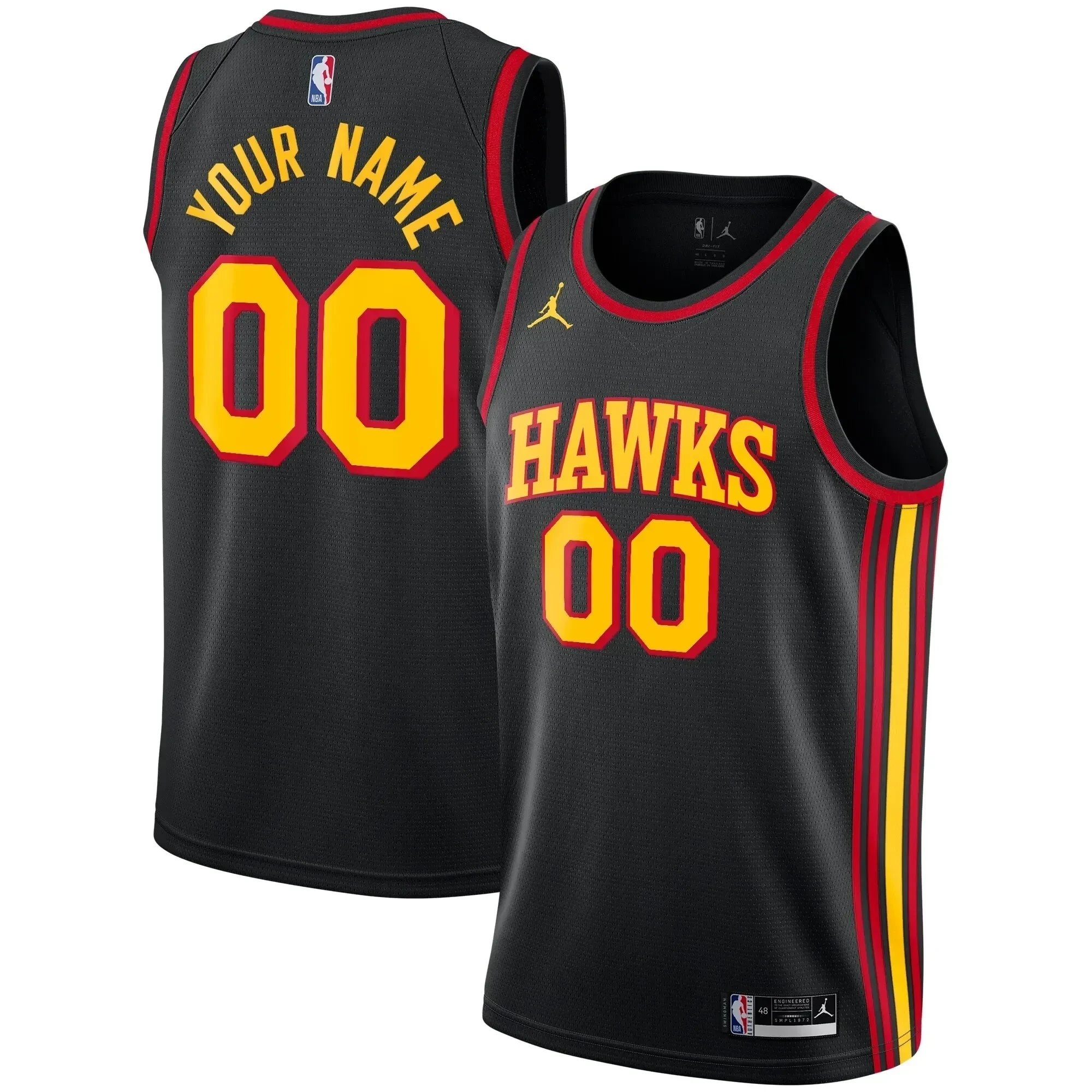 Atlanta Hawks Swingman Custom Jersey Statement Edition Black Unisex