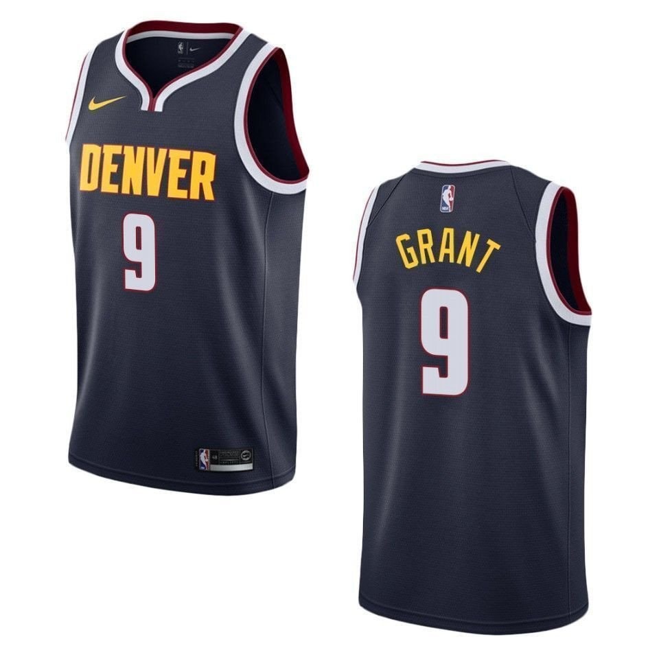 Men's Basketball Team 9 Jerami Grant Icon Swingman Jersey - Navy