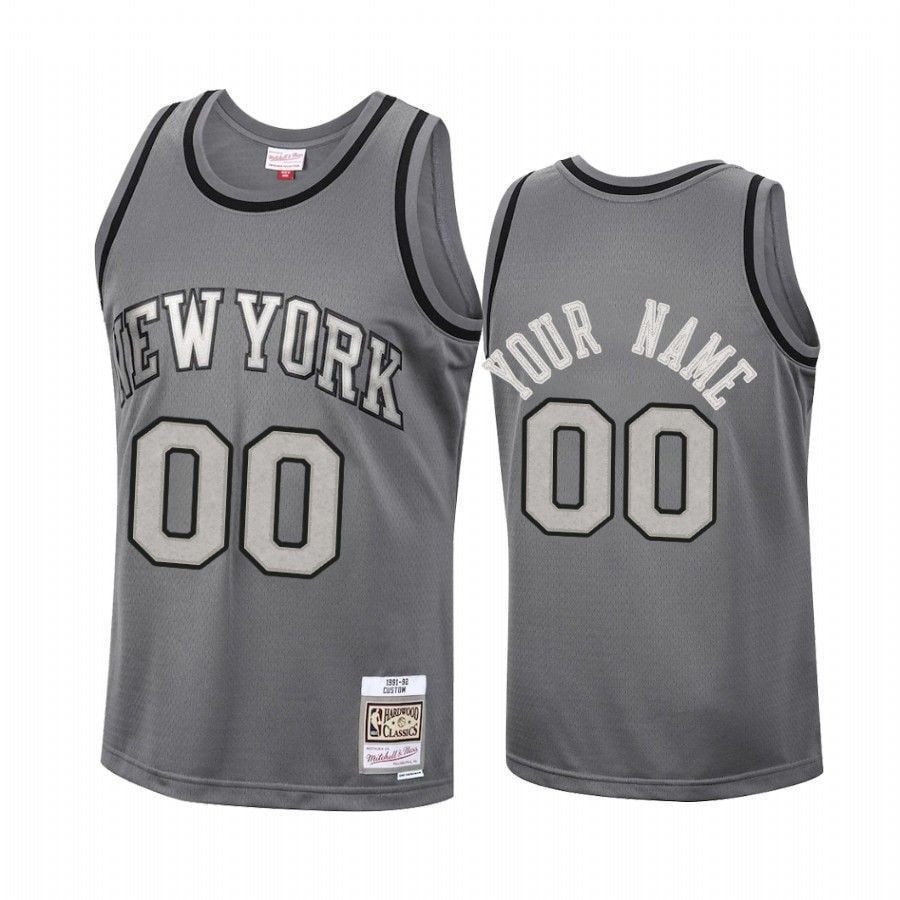 Men's Custom New York Knicks Metal Works Jersey Charcoal Multicolor S-3XL