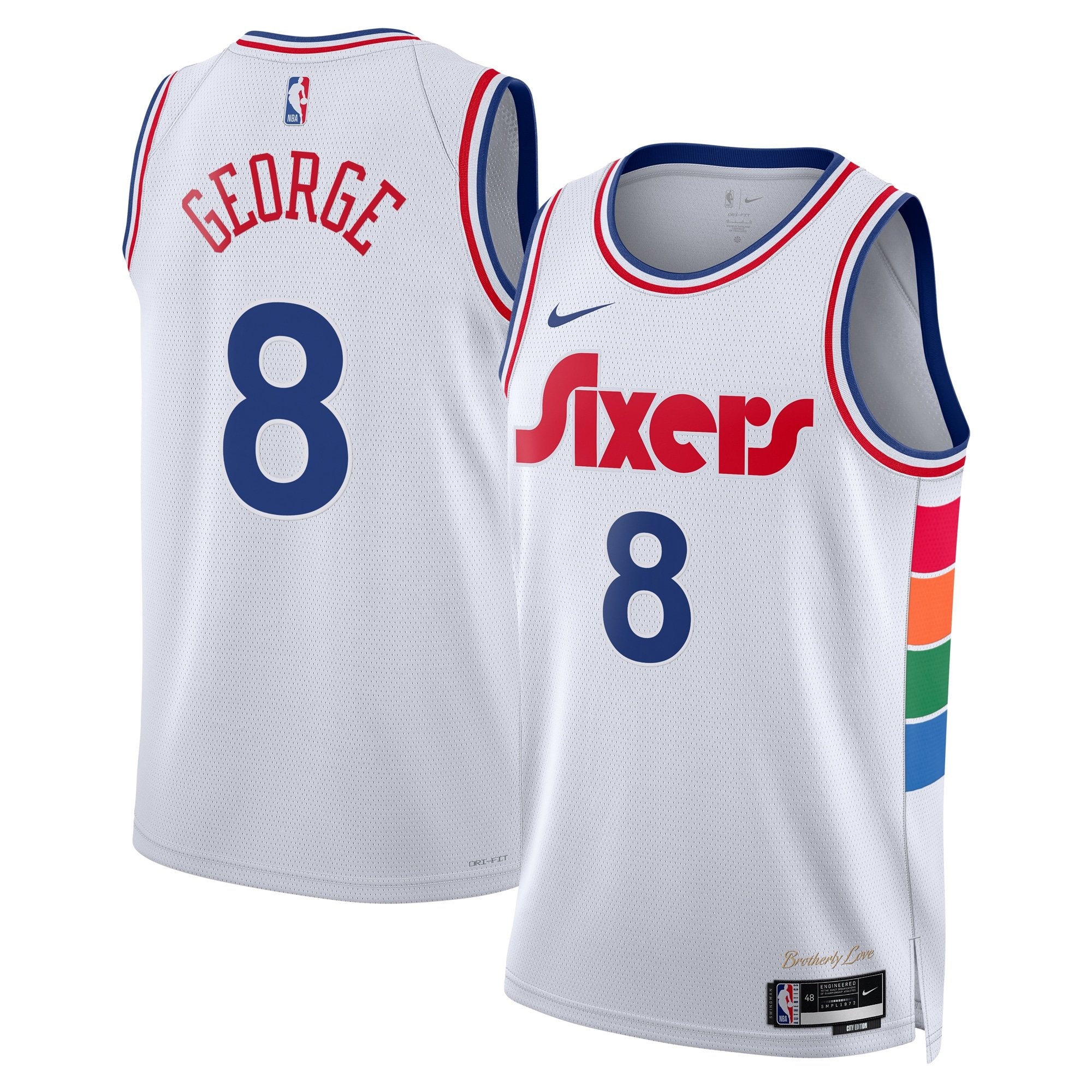 Philadelphia 76ers City Edition Swingman Jersey 2024 White Paul George Unisex