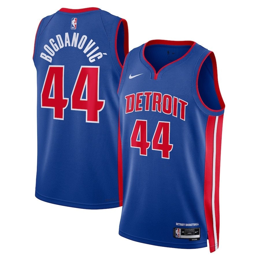 Bojan Bogdanovic 44 Detroit Pistons Unisex Swingman Jersey Icon Edition Blue