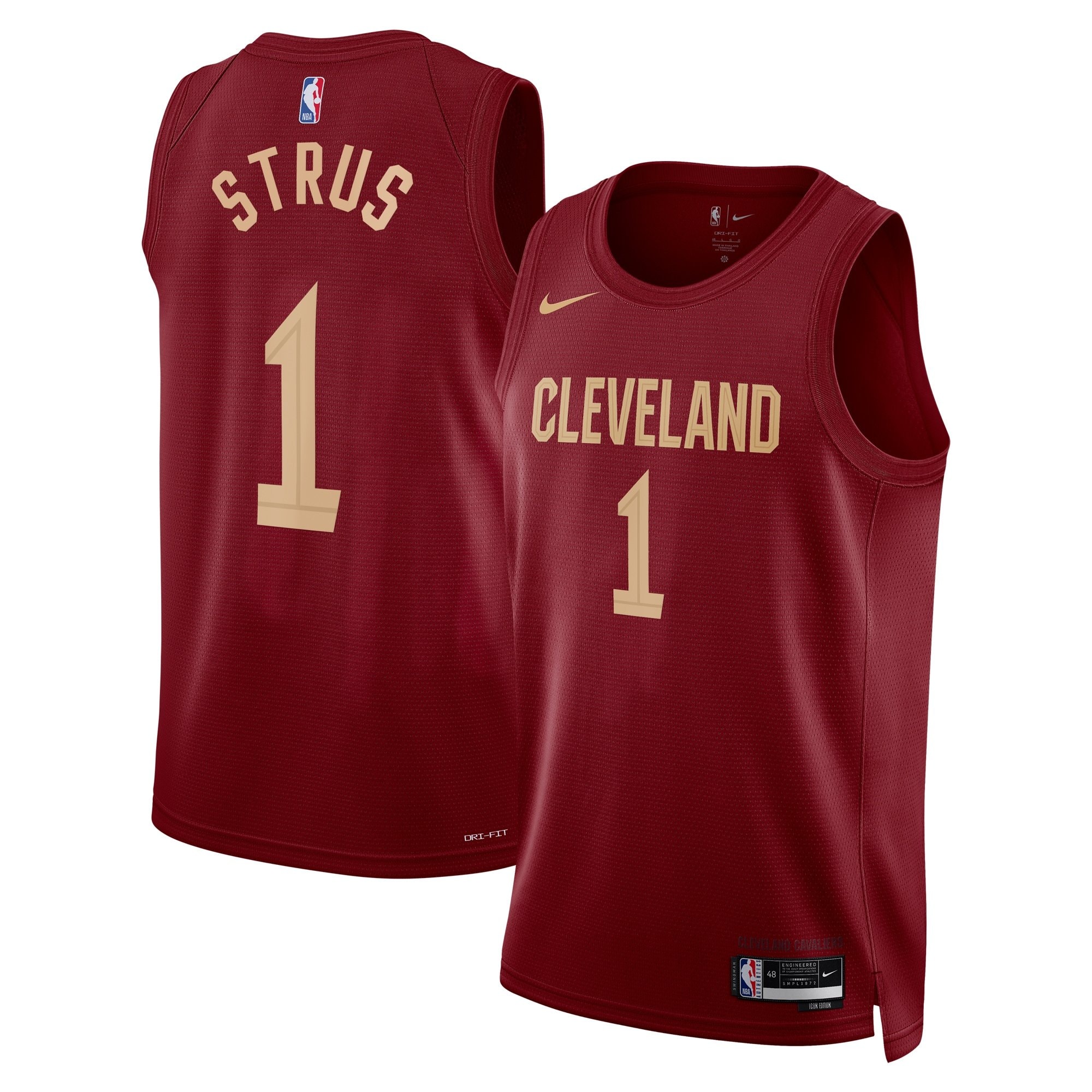 Cleveland Cavaliers Icon Edition Swingman Jersey Maroon Max Strus Unisex