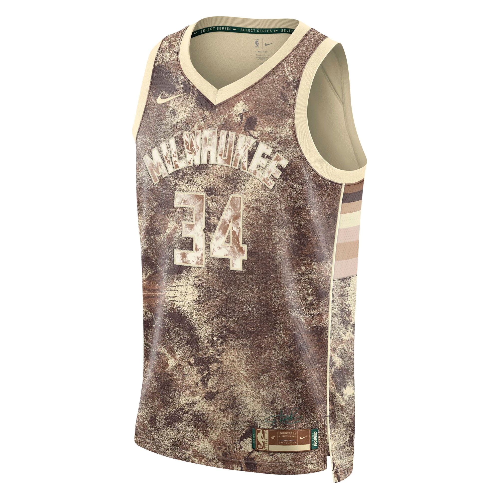 Giannis Antetokounmpo 34 Milwaukee Unisex Select Series Swingman Jersey - Multicolor