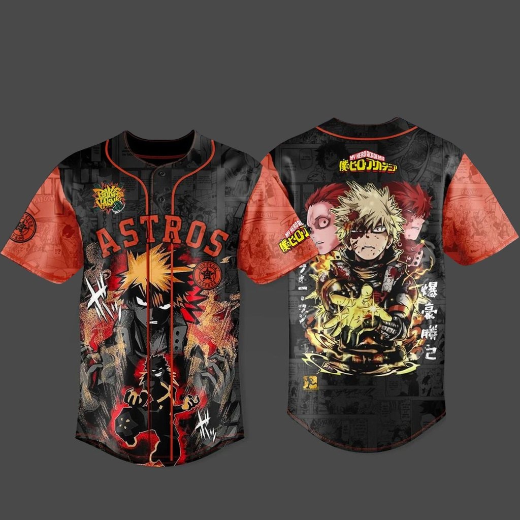 Baseball Team x My Hero Academia U.S. Tour 2026 Bakugo Baseball Jersey