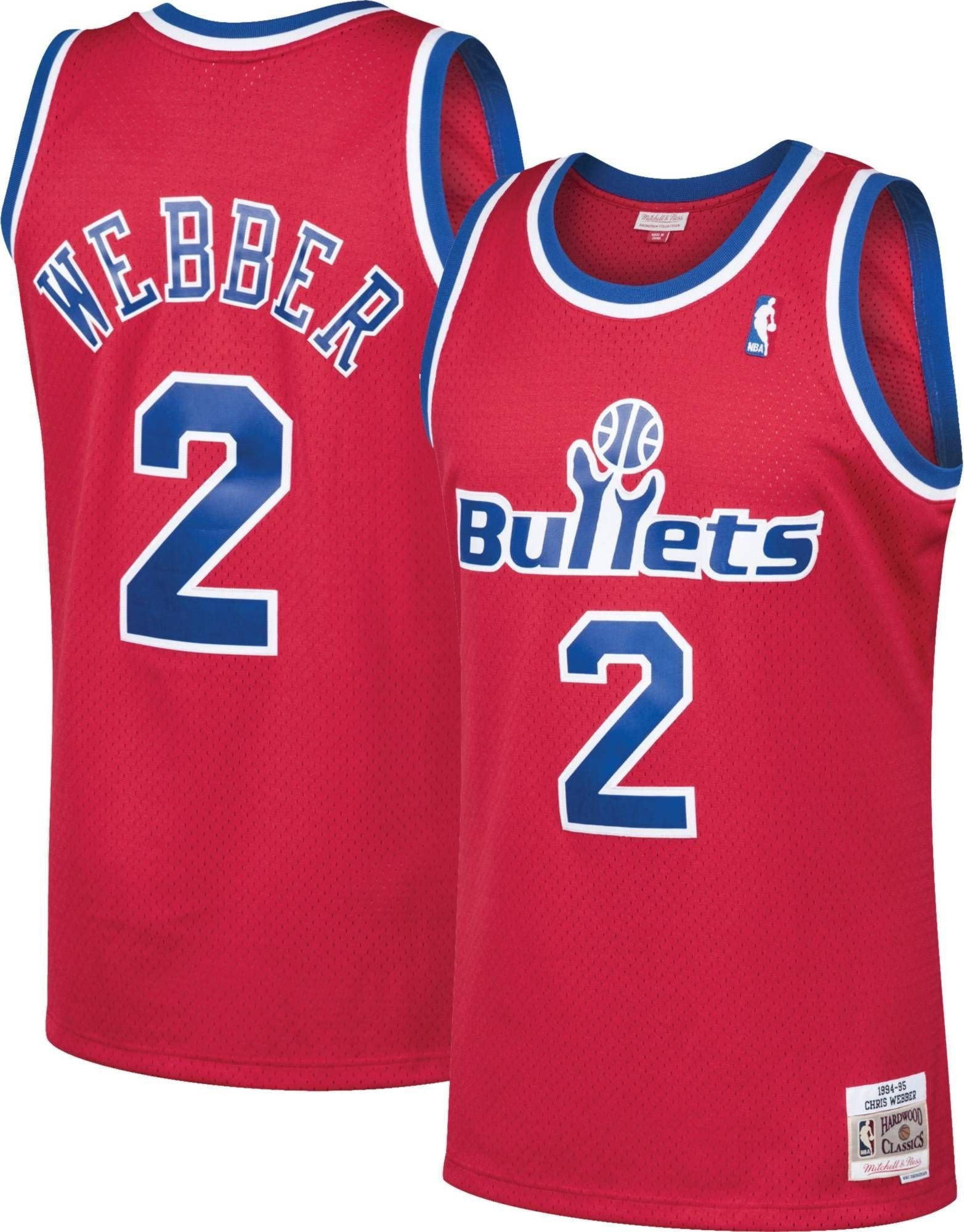 Mitchell Ness Men's Washington Bullets Chris Webber 2 Swingman Red Jersey