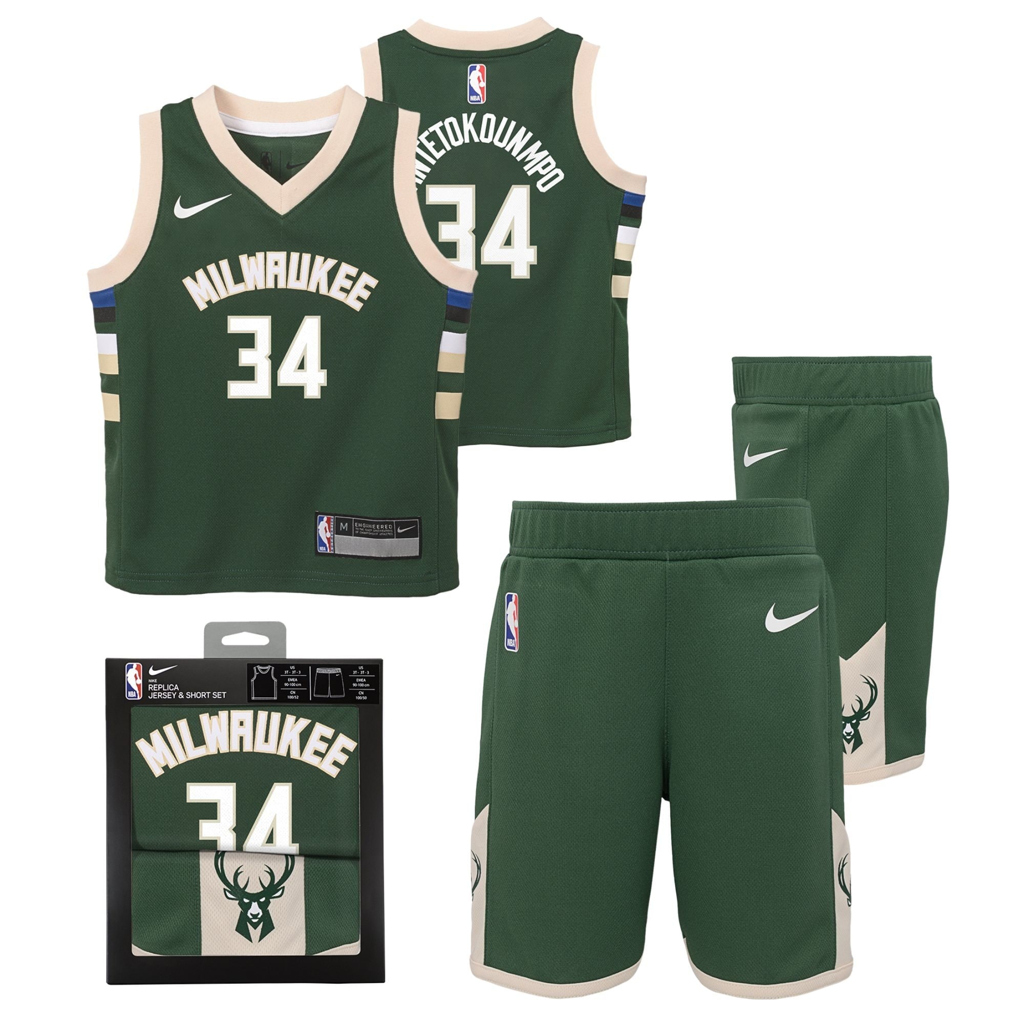 Milwaukee Bucks Icon Jersey Box Set Giannis Antetokounmpo Infant Unisex Multicolor 100% Polyester