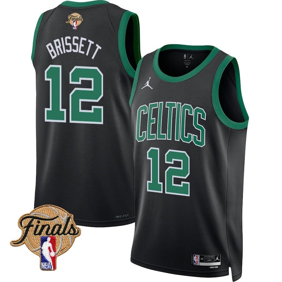Oshae Brissett 12 Boston Celtics 2024 Finals Patch Swingman Jersey Statement Edition Black