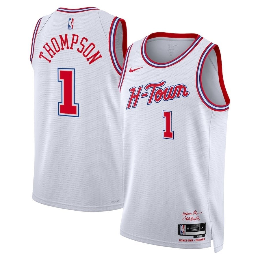 Amen Thompson 1 Houston Rockets 2023/24 City Edition Swingman Jersey White Unisex