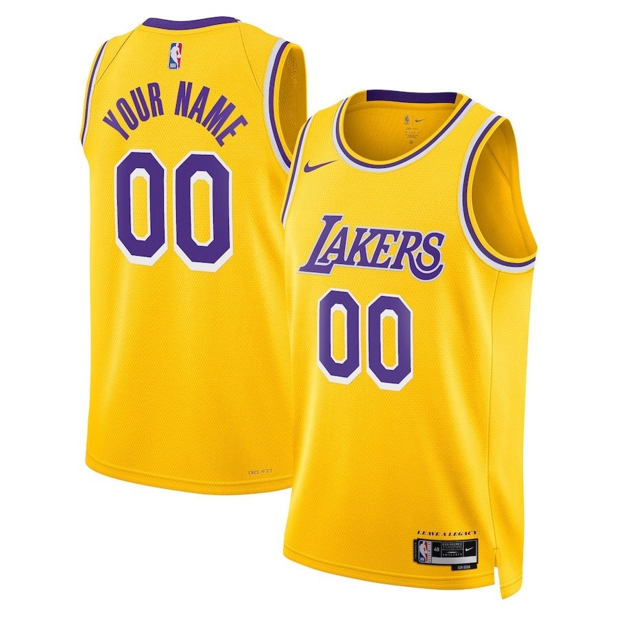 Los Angeles Lakers 2023/24 Icon Swingman Custom Men Jersey Gold Multicolor