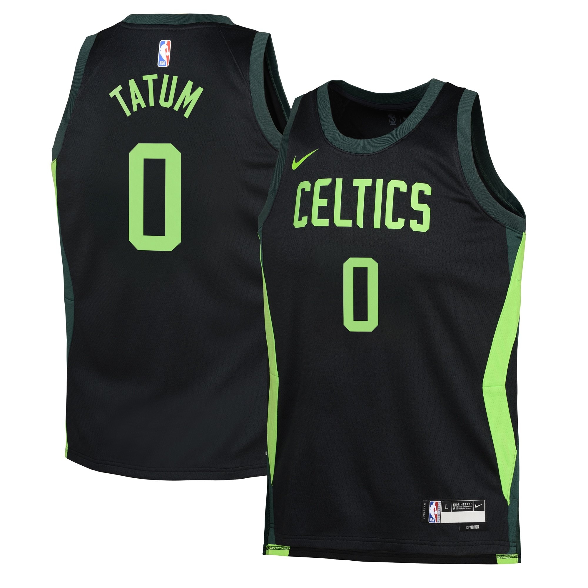 Boston Celtics City Edition Swingman Jersey 2024 Black Jayson Tatum Youth