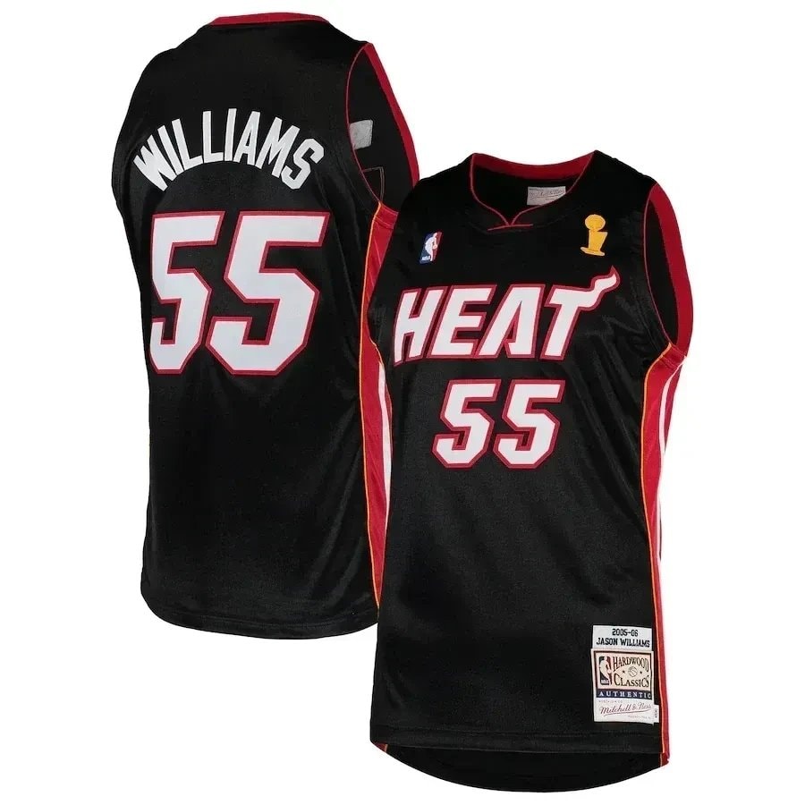 Jason Williams Miami Heat Mitchell & Ness 2005-06 Hardwood Classics Jersey Black Multicolor Unisex