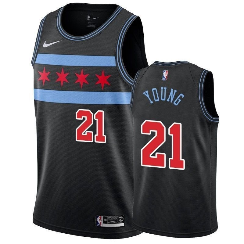 Chicago Bulls Thaddeus Young 21 City Edition Men's Basketball Jersey - Multicolor