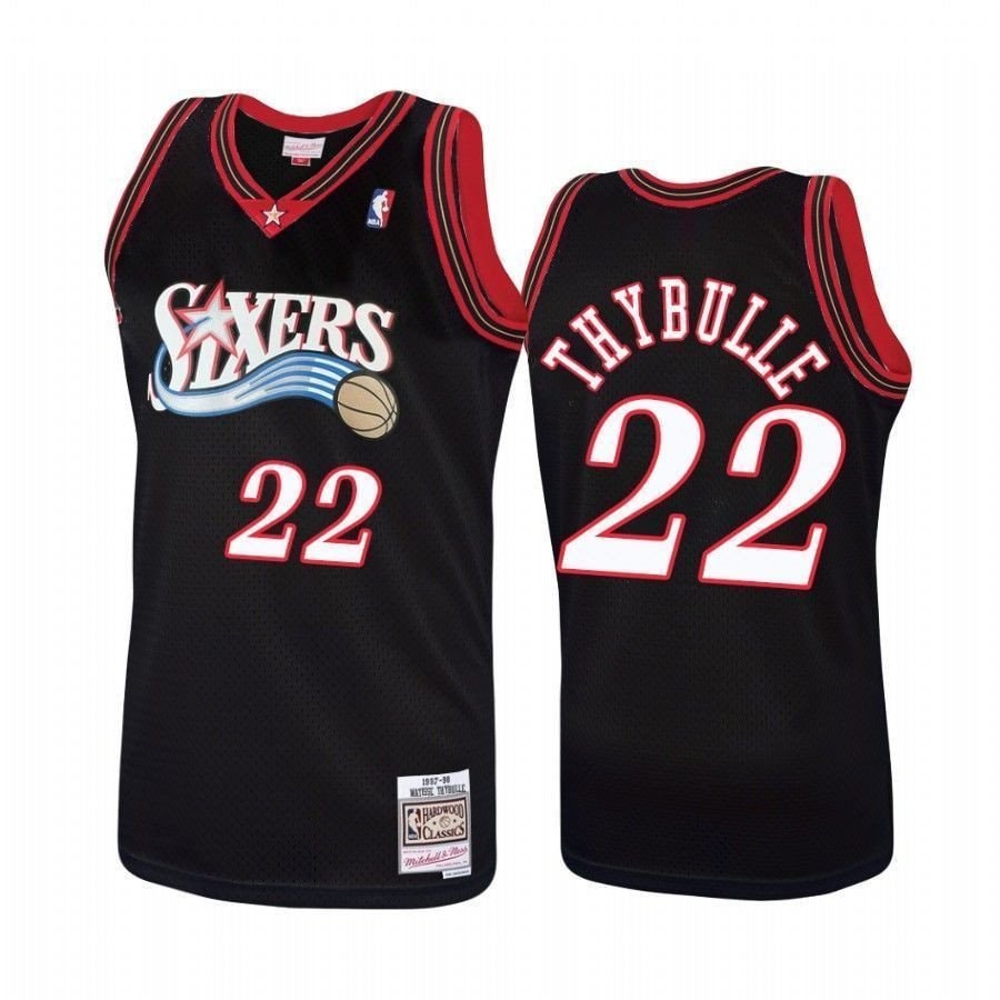 Men's Philadelphia 76ers Matisse Thybulle Hardwood Classics Black Jersey